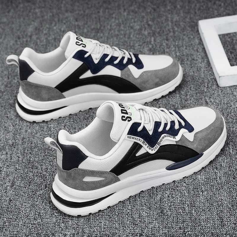 Men Shoes Autumn New Flat Breathable Fashion Lace Up Sneakers.