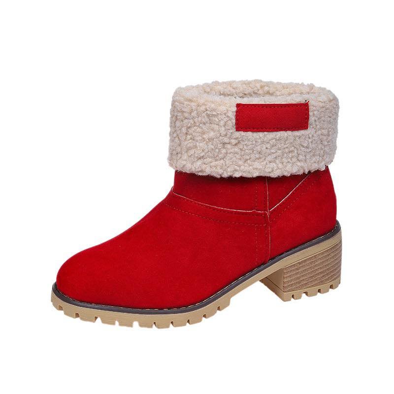 WOMENS WINTER ANKLE BOOTS FLAT GRIP SOLE FUR LINED SHOE