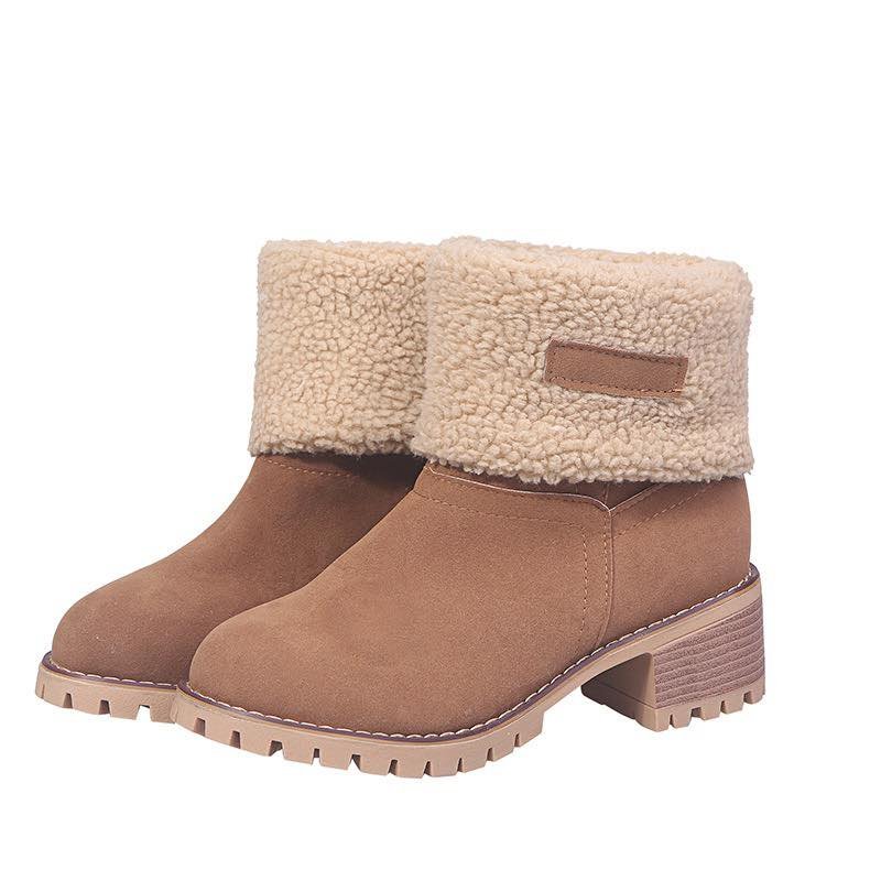 WOMENS WINTER ANKLE BOOTS FLAT GRIP SOLE FUR LINED SHOE
