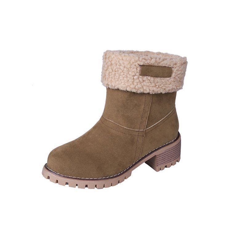 WOMENS WINTER ANKLE BOOTS FLAT GRIP SOLE FUR LINED SHOE